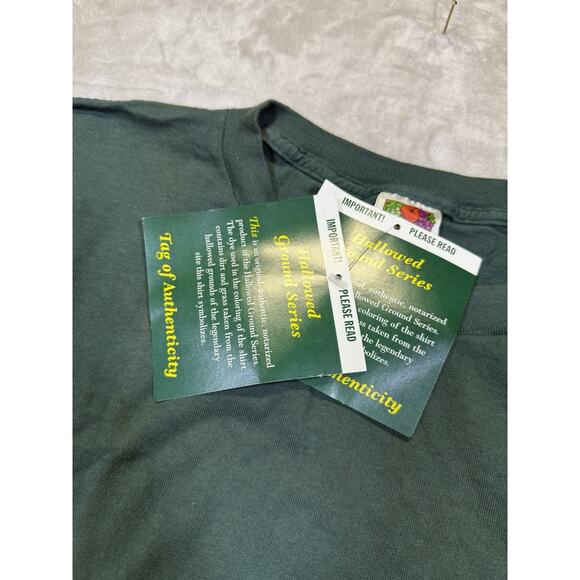 Vintage Memorial Stadium Hallowed Ground Green Dye T-Shirt MLB BASEBALL NOS XL - Picture 3 of 8